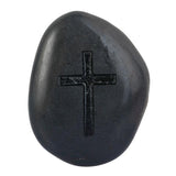 2pcs Healing Stone Engraved Cross Worry Pocket Stone