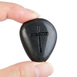 2pcs Healing Stone Engraved Cross Worry Pocket Stone