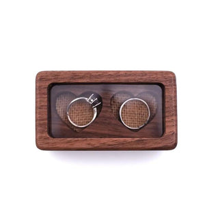 Heart Shape Wooden Display Box Ring Jewelry Storage