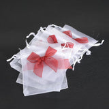 50Pcs Organza Bow Drawstring Pouch Jewelry Gift Bag 10x12cm