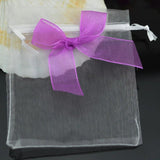 50Pcs Purple Bow Organza Bags Drawstring Pouch Jewelry Bag 10x12cm