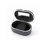 Female Jewelry PU Leather Display Storage Box with Mirror Makeup Bag
