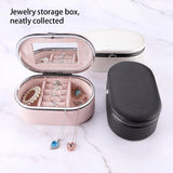 Female Jewelry PU Leather Display Storage Box with Mirror Makeup Bag