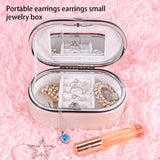 Female Jewelry PU Leather Display Storage Box with Mirror Makeup Bag