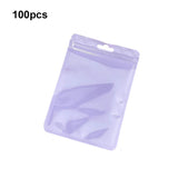 100Pcs Clear Zipper Bags Macaron Sealing Reusable Pouches