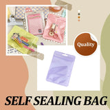 100Pcs Clear Zipper Bags Macaron Sealing Reusable Pouches
