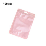 100Pcs Clear Zipper Bags Macaron Sealing Reusable Pouches