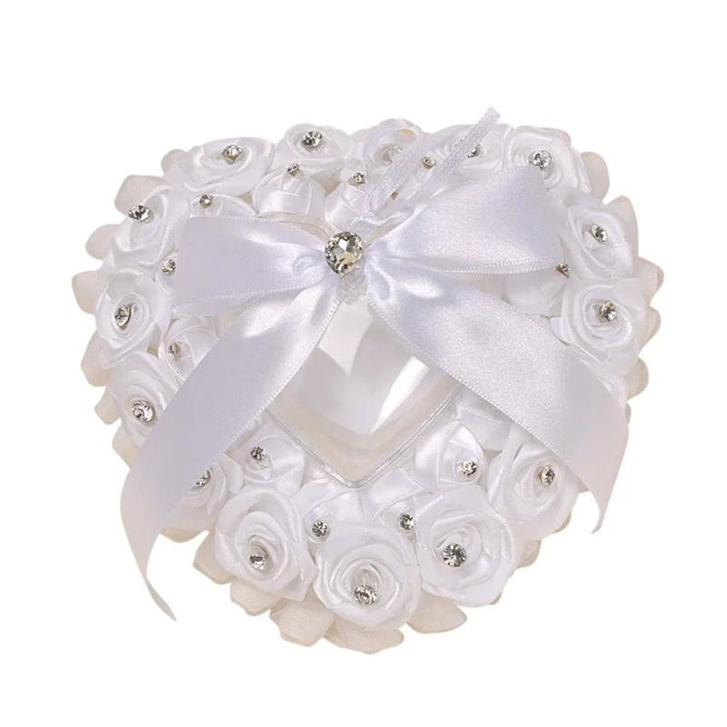 Rose Ring Pillow Box Wedding Holder Container Valentine Display