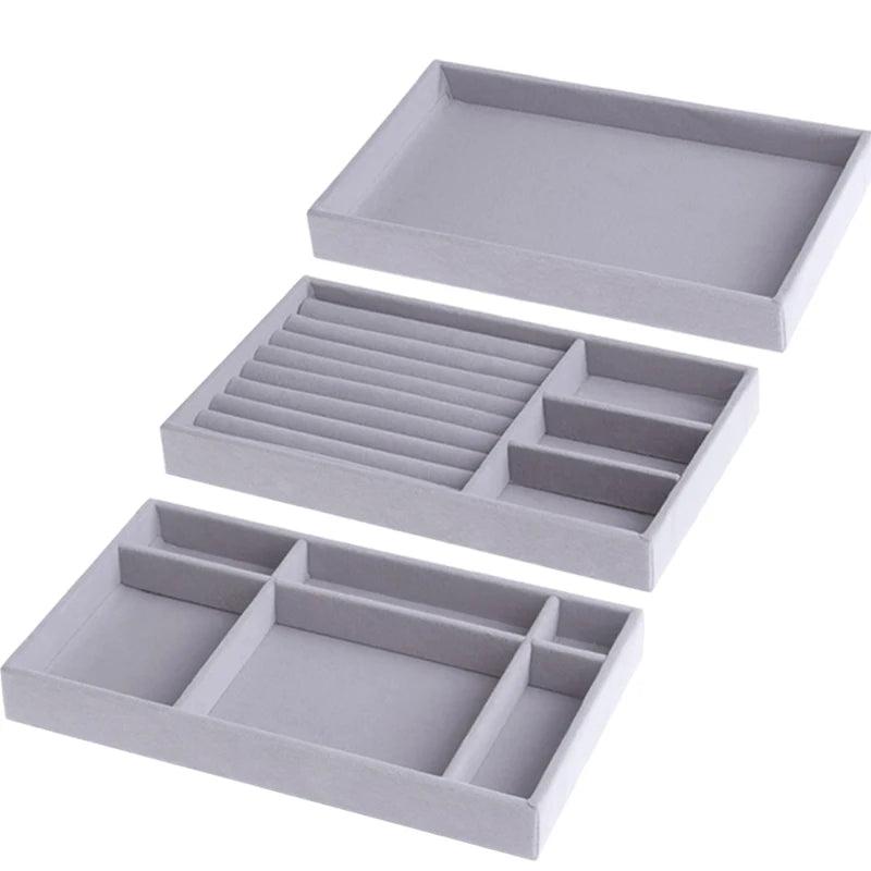 Portable Velvet Jewelry Ring Display Organizer Box Holder