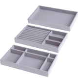 Portable Velvet Jewelry Ring Display Organizer Box Holder