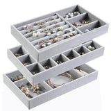 Portable Velvet Jewelry Ring Display Organizer Box Holder