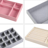 Portable Velvet Jewelry Ring Display Organizer Box Holder
