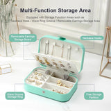 Portable Travel Jewelry Storage Box Organizer for Earrings Ring Necklace