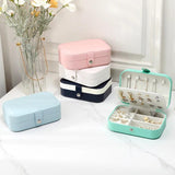 Double Layer Travel Jewelry Organizer Box - Leather Gift Packaging