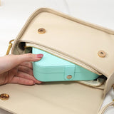 Double Layer Travel Jewelry Organizer Box - Leather Gift Packaging