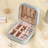 Portable Jewelry Box Zipper Leather Storage Organizer Jewelry Holder