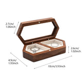 Wooden Clear Lid Jewelry Box Double Grid Display Case