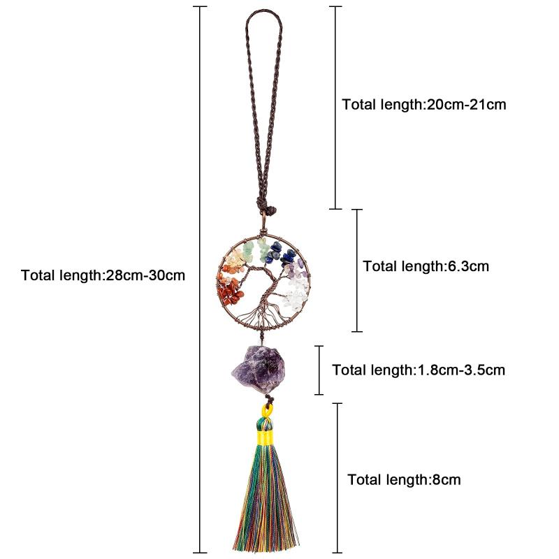 7 Chakra Tree Of Life Hanging Ornaments Stone Pendant