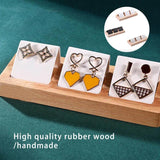 Earrings Stud Wood Display Jewelry Stand Holder Storage Support Tray
