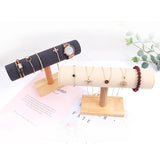 Bracelet Chain Watch T-Bar Rack Jewelry Wood Stand Bangle Style Organizer