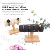 Bracelet Chain Watch T-Bar Rack Jewelry Wood Stand Bangle Style Organizer
