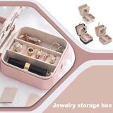 Jewelry Storage Box Case Leather Lints Ear Stud Bracelet Holder Organizer