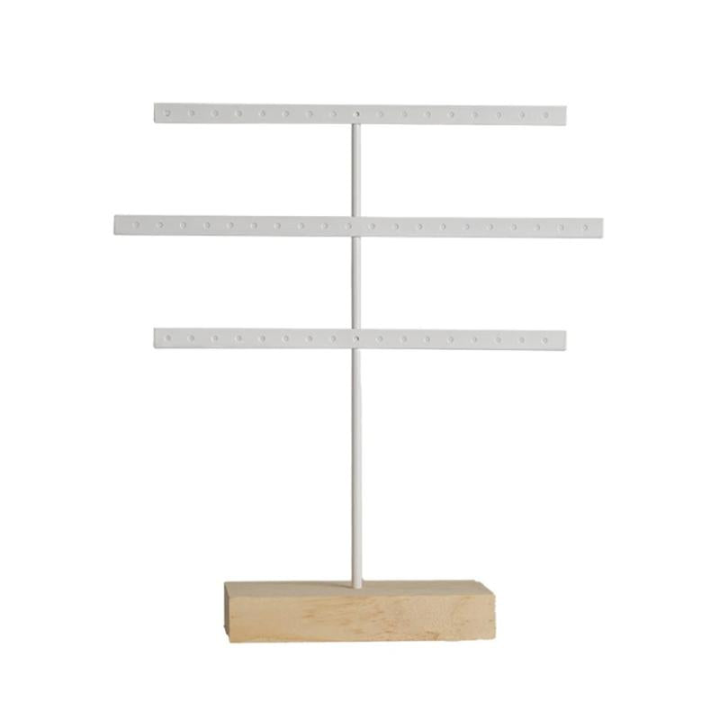 3-Tier Wood Jewelry Display Stand for Earrings, Necklaces, Pendants