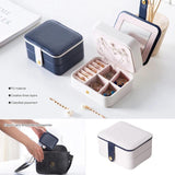 Portable Jewelry Box Organizer Grids Ring Earrings Case Storage