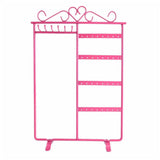 Metal Jewelry Organizer Stand 32 Holes 6 Hooks 4 Tiers Holder Showcase Home