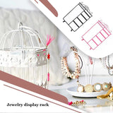 Metal Jewelry Organizer Stand 32 Holes 6 Hooks 4 Tiers Holder Showcase Home