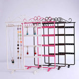 Metal Jewelry Organizer Stand 32 Holes 6 Hooks 4 Tiers Holder Showcase Home