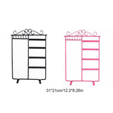Metal Jewelry Organizer Stand 32 Holes 6 Hooks 4 Tiers Holder Showcase Home