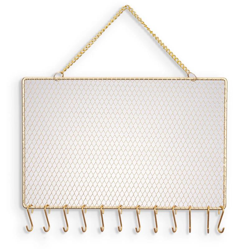 Wall Mounted Jewelry Holder with Hooks
