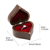 Heart-shaped Wooden Jewelry Box Wedding Display Jewelry Storage Organizer
