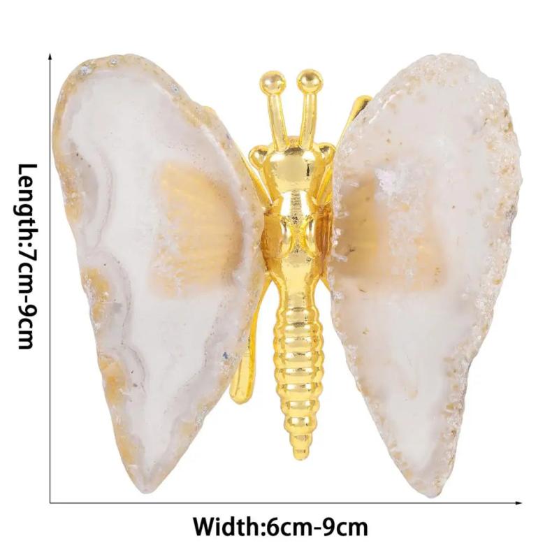 Agate Slice Butterfly Ornaments Reiki Healing Stone Craft