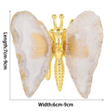 Agate Slice Butterfly Ornaments Reiki Healing Stone Craft