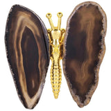 Agate Slice Butterfly Ornaments Reiki Healing Stone Craft