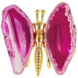 Agate Slice Butterfly Ornaments Reiki Healing Stone Craft