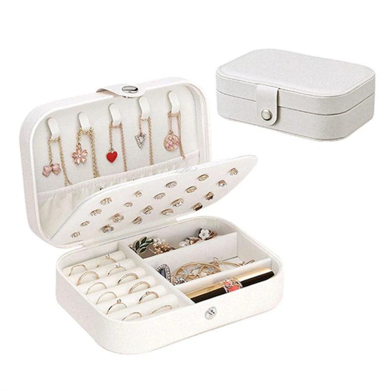 Travel Jewelry Box Organizer Earring Necklace Ring Holder Display Case