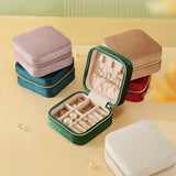 Flannelette Jewelry Box Travel Portable Double Layer Display Jewelry Storage