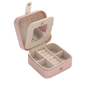 Leather Jewelry Storage Box Ring Case Drawer Organizer
