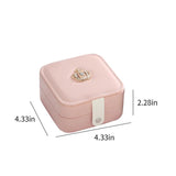 Leather Jewelry Storage Box Ring Case Drawer Organizer