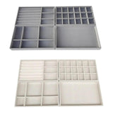 4-Piece Stackable Jewelry Trays Organizer Insert Divider Display Case for Drawer