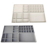 4-Piece Stackable Jewelry Trays Organizer Insert Divider Display Case for Drawer