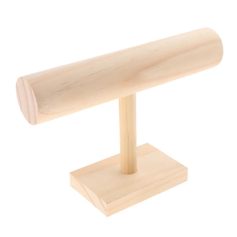 Wooden T-Bar Bangle Bracelet Holder Jewelry Display Rack