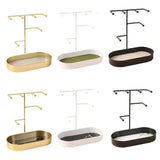 Jewelry Organizer Stand with Tray Hanging Holder Display Rack Key Storage Tray