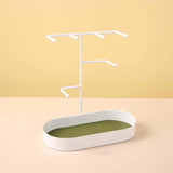 Jewelry Organizer Stand with Tray Hanging Holder Display Rack Key Storage Tray