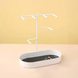 Jewelry Organizer Stand with Tray Hanging Holder Display Rack Key Storage Tray