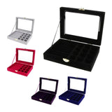 Travel Jewelry Display Case with Glass Lid