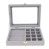 Travel Jewelry Display Case with Glass Lid